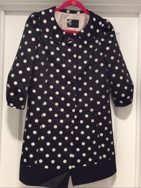 Ana Capri Vintage Polka Dot Coat